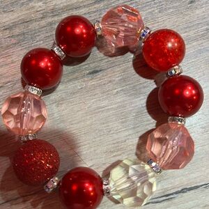 Elegant Red and Pink Beaded Bracelet